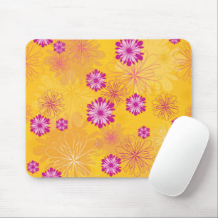 Purple Peonies Yellow Floral Garden Spring Flowers Mouse Pad