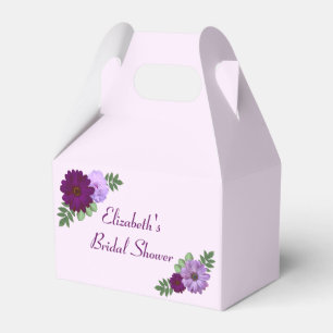Purple Peony Floral Bridal Shower Favour Box