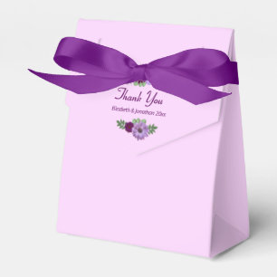 Purple Peony Floral Wedding Favour Box