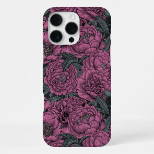 Purple peony flowers iPhone 16 pro max case