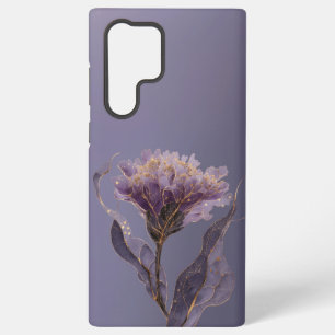 Purple Peony Inspired Floral Gold Accents Samsung Galaxy Case