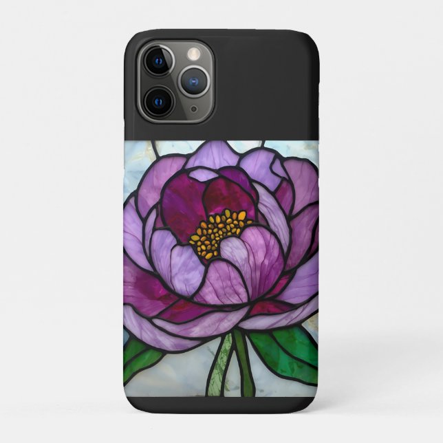 Purple Peony Stained  Case-Mate iPhone Case (Back)