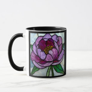 Purple Peony Stained Mug