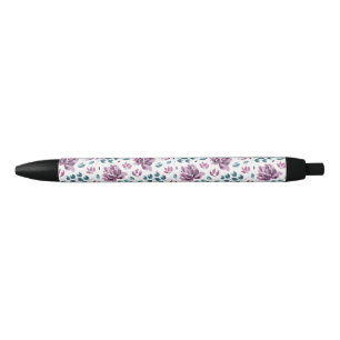 Purple Peony Watercolor Flower Wedding pen