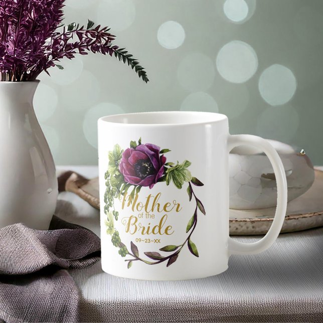 Purple Peony Wreath Mother of the Bride ID456 Coffee Mug (Creator Uploaded)