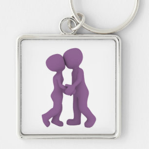 PURPLE PEOPLE IN LOVE KEY RING