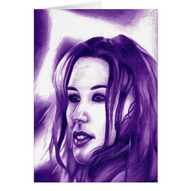 Purple People Woman Portrait Original Art (Front)