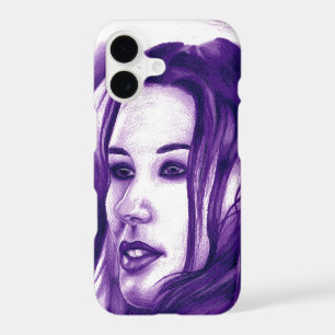 Purple People Woman Portrait Original Art