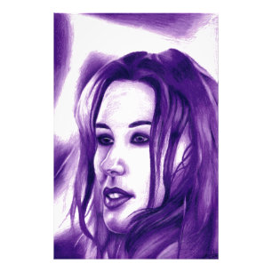 Purple People Woman Portrait Original Art Photo Print