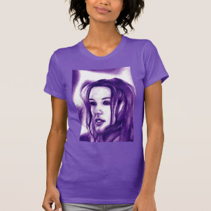 Purple People Woman Portrait Original Art T-Shirt