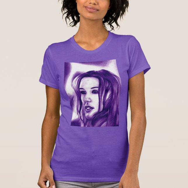 Purple People Woman Portrait Original Art T-Shirt (Front)