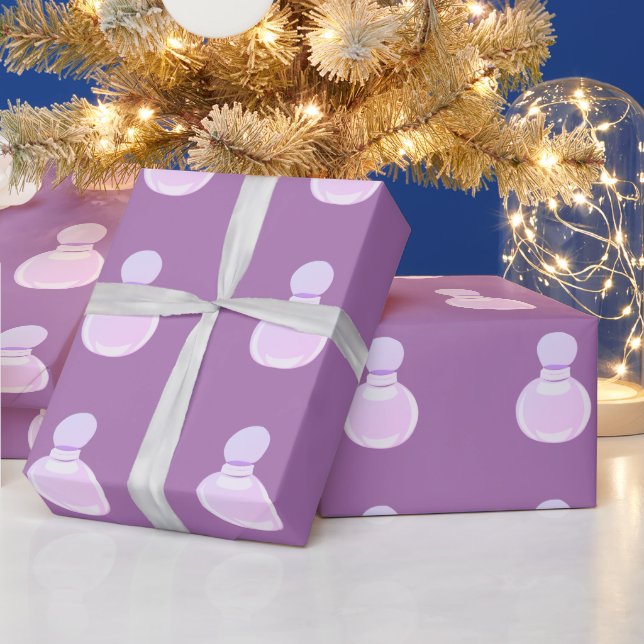 Purple Perfume Bottle Wrapping Paper (Holidays)