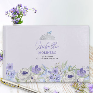 Purple Peri Floral Quinceanera Reception Guest Book