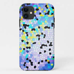 Purple Periwinkle Blue & Black Mosaic Pattern Case-Mate iPhone Case