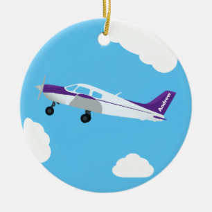 Purple Personalised Aviation Ornament