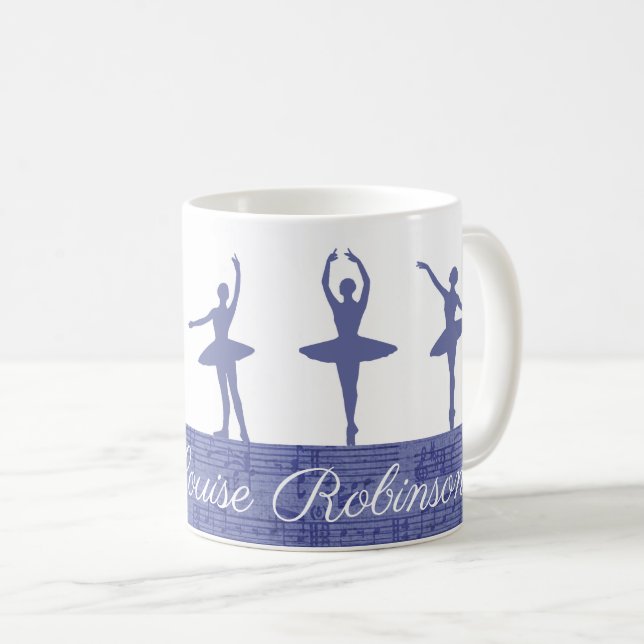 Purple Personalised Ballerina Ballet Teacher Coffee Mug (Front Right)
