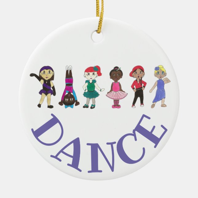 Purple Personalised Dance Teacher Ballet Tap Jazz Ceramic Tree Decoration (Front)