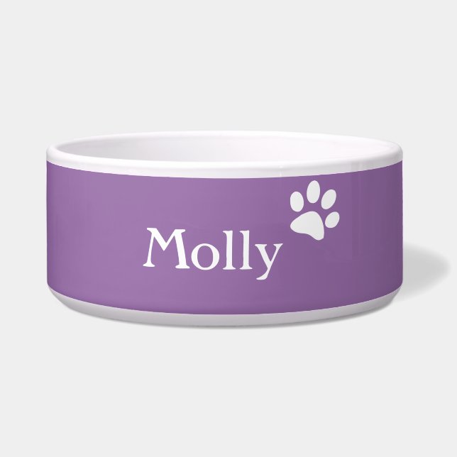 Purple  | Personalised Dog Dish (Front)