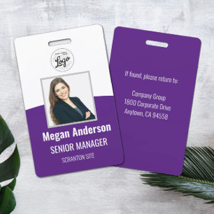 Purple Personalised Employee Photo ID Badge