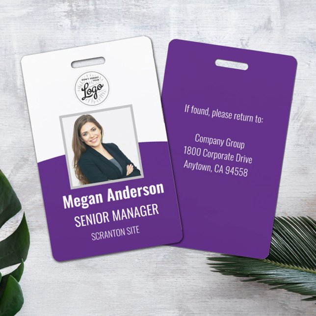 Purple Personalised Employee Photo ID Badge (Creator Uploaded)