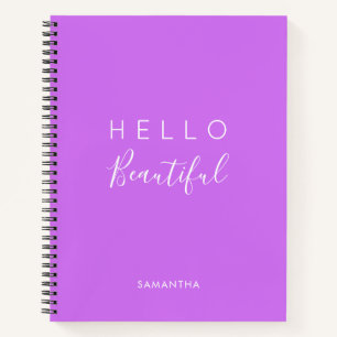 Purple Personalised/ Hello Beautiful Notebook