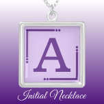 Purple personalised initial silver plated necklace<br><div class="desc">Personalised necklace /  pendant.
Add your initial.
Colour scheme: purple</div>