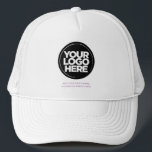 Purple | Personalised Logo and Text Baseball Trucker Hat<br><div class="desc">Create your very own corporate cute chic purple Trucker Hat! Our sleek and contemporary template comes in a variety of colours, offering full customisation options to showcase your business logo, chosen photograph or image. Enhance personalisation by adding your name, company slogan or moniker, promotional Instagram handle, or any personalised text...</div>
