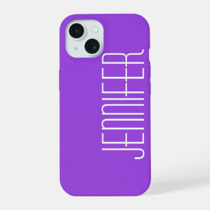 Purple, Personalised Name iPhone 15 Case