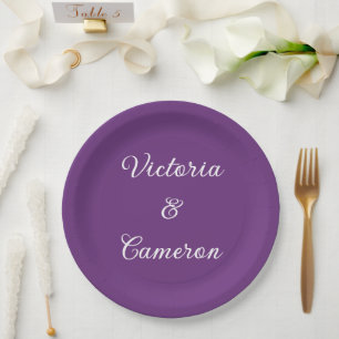 Purple Personalised Paper Plate