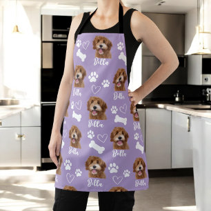 Purple Personalised Pet Photo Dog Lover Instagram Apron