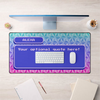 Purple Personalised Retro Gaming Pixel Art Desk Mat