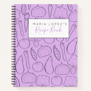 Purple personalised vegetable cookbook recipe book