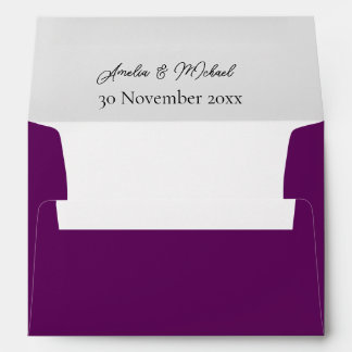 Purple Personalised Wedding envelopes