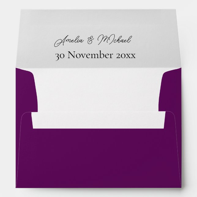 Purple Personalised Wedding envelopes (Back (Bottom))