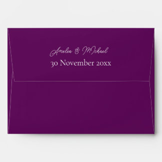 Purple Personalised Wedding envelopes