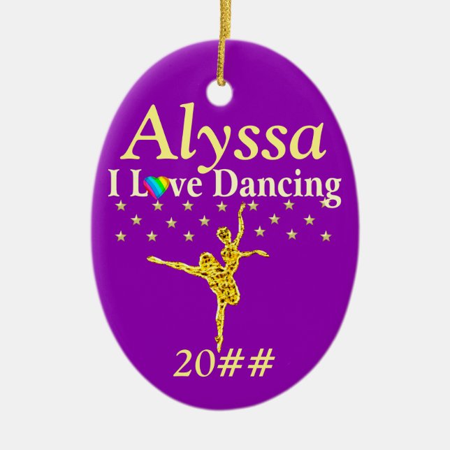 PURPLE PERSONALIZED BALLERINA ORNAMENT (Front)