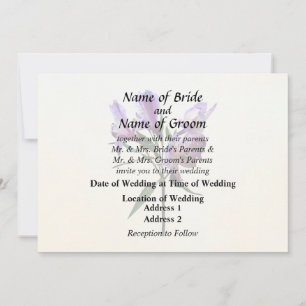 Purple Peruvian Lily Invitation