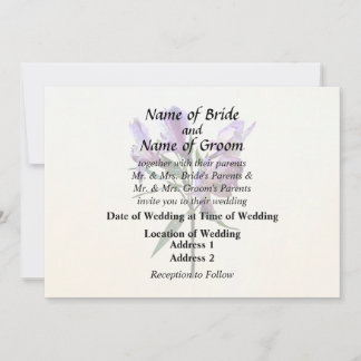 Purple Peruvian Lily Invitation