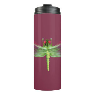 Purple Petal Botanical Dragonfly Graphic Thermal Tumbler