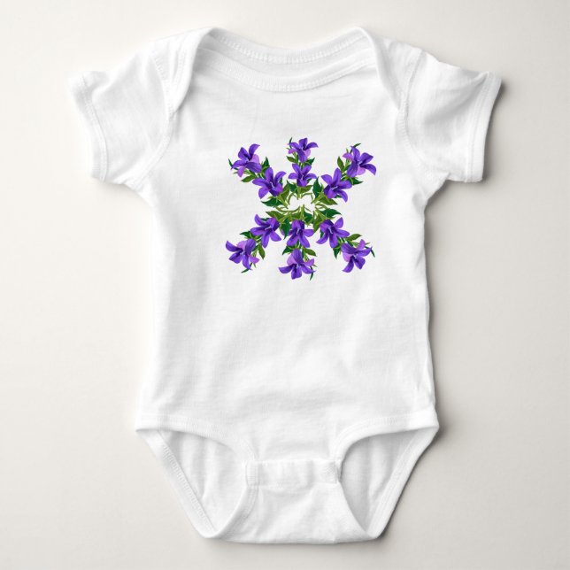 Purple Petal Elegance  Baby Bodysuit (Front)