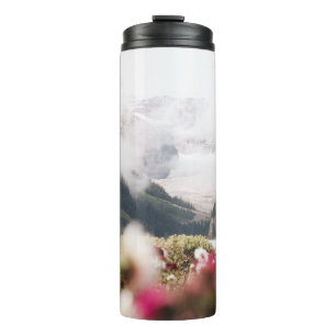 PURPLE PETALED FLOWERS THERMAL TUMBLER