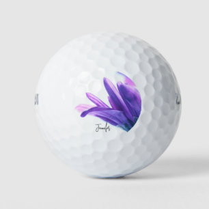 Purple Petals Personalised Golf Balls