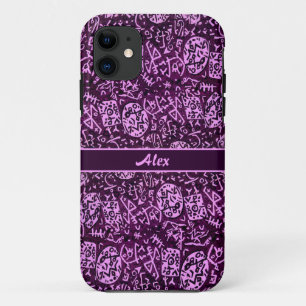 Purple Petroglyphs (customisable) iPhone 11 Case