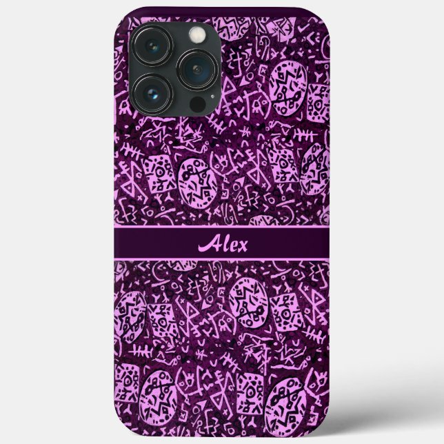 Purple Petroglyphs (customisable) Case-Mate iPhone Case (Back)