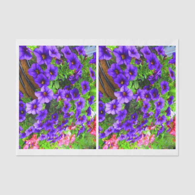 Purple Petunia Bottle Decoupage paper (Front)