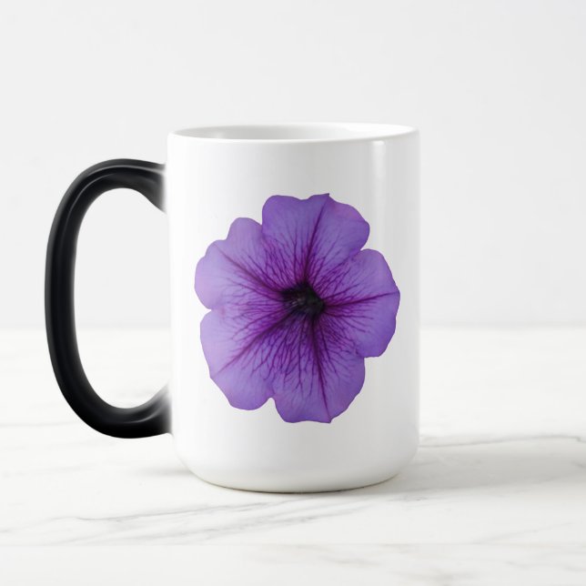 Purple Petunia Flower Magic Mug (Left)