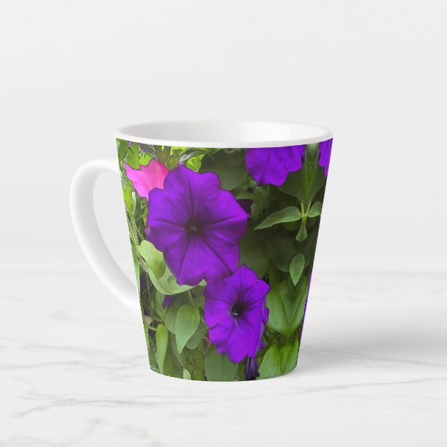 Purple Petunia - Latte Mug (Left Angle)
