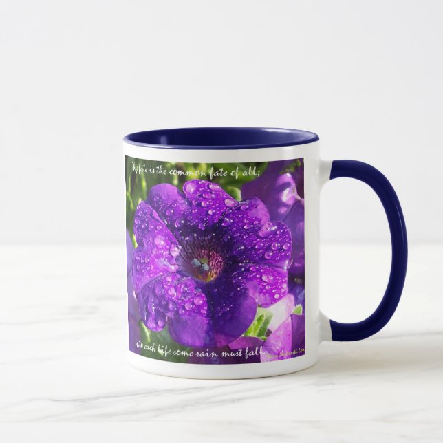 Purple Petunia Mug with Quote (Right)
