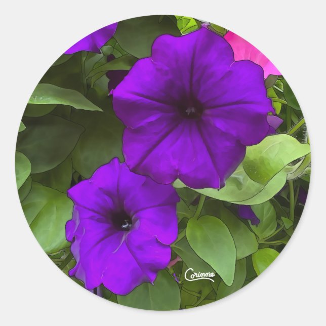 Purple Petunias - Envelope Stickers (Front)