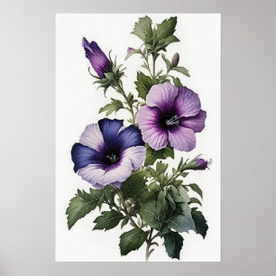 Purple Petunias Flower Art Print Poster
